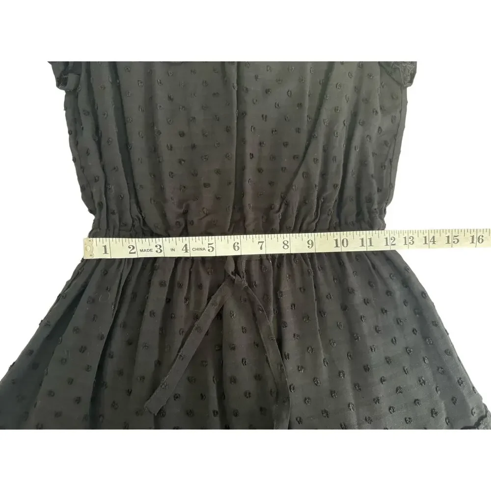 PAIGE Jannah Swiss Dot Mini Dress in‎ Black Size XS